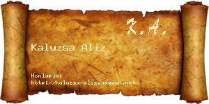 Kaluzsa Aliz névjegykártya