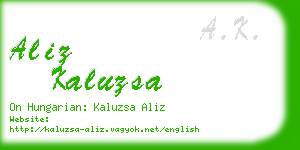 aliz kaluzsa business card